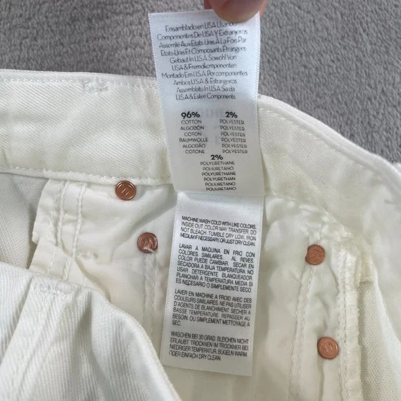 Mother The Looker Crop in Glass Slipper Jeans Women 25 White Slim Fit USA NWOT - Picture 13 of 14